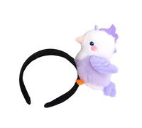 ZEPFJHE Elegante cerchietto per capelli con uccellino, adorabile pappagallo, accattivante copricapo verde per Halloween, cosplay, ruolo, accessorio per capelli viola