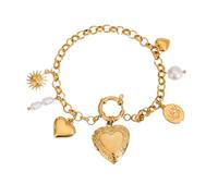 ZEPFJHE Elegante ciondolo a forma di cuore alla moda per feste, matrimoni, gioielli da polso adatti per le donne abbinati a vari abiti con ciondolo a forma di cuore floreale inciso, Misura unica, come