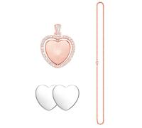 ZEPFJHE Elegante ciondolo a forma di cuore su entrambi i lati con vassoio girevole per l'uso quotidiano e occasioni speciali, accessorio per collana regalo di compleanno, Misura unica, come descritto