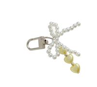ZEPFJHE Elegante Ciondolo Portachiavi Per Tastie Bowknot Con Perline Con Accento Per Le Perle Alla