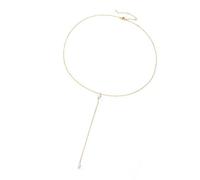 ZEPFJHE Elegante collana a catena color oro/acciaio per le donne ornata con perle finte adatta per feste ed eventi collana da donna alla moda, Misura unica, come descritto, come descritto