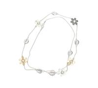 ZEPFJHE Elegante collana a forma di fiore, catena regolabile, in lega, con struttura lunga, adatta per ogni occasione, collana con ciondolo in lega