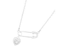 ZEPFJHE Elegante Collana A Sospensione A Spillo Cuore Cuore In Materiali Rame Robusti Comodi Accessori Per Donne Alla La Collana Fascino Del Bicolore