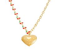 ZEPFJHE Elegante Collana A Sospensione In Vetro A Forma Frutta Con Catena In Acciaio Inossidabile Ideale Per Le Donne Cercano Accessori Unici Vetro Alla