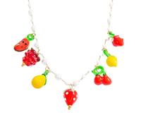 ZEPFJHE Elegante Collana A Sospensione In Vetro A Forma Frutta Con Catena In Acciaio Inossidabile Ideale Per Le Donne Cercano Accessori Unici Vetro Alla