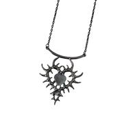 ZEPFJHE Elegante collana in lega robusta con ciondolo a forma di cuore, ornata con cristalli, lunghezza regolabile, portatile, per personalizzare i gioielli in stile gotico, Misura unica, come