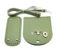 ZEPFJHE Elegante Crochet Bag Base Sostituzione Set Con Fibbia Cinghia Regolabile Per Handmade Borsa A Tracolla Accessori Borsa In Pelle PU Forniture, Verde chiaro, One Size