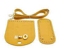 ZEPFJHE Elegante Crochet Bag Base Sostituzione Set Con Fibbia Cinghia Regolabile Per Handmade Borsa A Tracolla Accessori Borsa In Pelle PU Forniture, Giallo, One Size