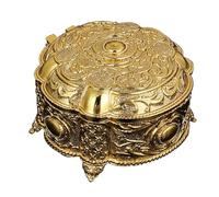 ZEPFJHE Elegante custodia per gioielli in metallo portatile organizer per orecchini scatola di visualizzazione con grande capacità per collana anelli organizzatori di gioielli in metallo vintage