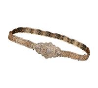 ZEPFJHE Elegante Fantasia Catena Della Vita Delle Donne Del Metallo Della Cintura Retro Carving Cintura Per Le Donne Alla Moda Durabilità Catena Del Metallo, Oro, Taglia unica