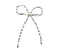 ZEPFJHE Elegante fermaglio per capelli con perle e fiocco, accessorio per capelli da donna
