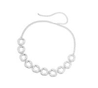 ZEPFJHE Elegante Irregolare Circolare Girocollo Catena Della Vita Esagerato Irregolare Collana Circolare Delle Donne Catena Della Vita Gioielli Unico Dichiarazione Collana, Misura unica, come