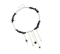 ZEPFJHE Elegante Persicenziale Per Le Perle A Sospensione Le Perle Adatti Donne Alla Usate Abiti Casual Abiti Da Collana A Lunghezza Regolabile