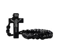 ZEPFJHE Elegante rosario in legno splendidamente realizzato con perline per offrire un tocco elegante alle tue preghiere, Misura unica, come descritto, come descritto