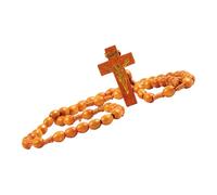 ZEPFJHE Elegante rosario in legno splendidamente realizzato con perline per offrire un tocco elegante alle tue preghiere, Misura unica, come descritto, come descritto