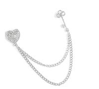 ZEPFJHE Elegante Spilla Con Chiave A Cuore In Metallo A Catena Lunga Accessorio Spilla Moderna Con Prolunga Per Donna Uomo Alla