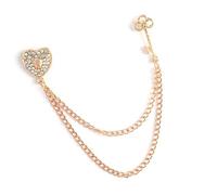 ZEPFJHE Elegante Spilla Con Chiave A Cuore In Metallo A Catena Lunga Accessorio Spilla Moderna Con Prolunga Per Donna Uomo Alla