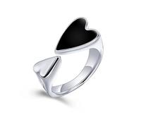 ZEPFJHE Eleganti A Forma Cuore Dito Regolabili Gioielli In Argento Per Donne Accessori Compleanno Presente Design Unico Da Donna