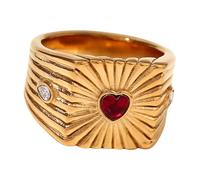 ZEPFJHE Eleganti anelli in acciaio inox a forma di cuore con cristalli, ideali per donne e coppie moderne, alla moda, regolabili, D, come descritto, come descritto