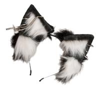 ZEPFJHE Fasce comode per capelli con lupo in peluche per cosplay con orecchie per capelli alla moda per vari look subculturali copricapo per feste