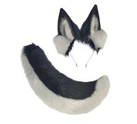 ZEPFJHE Fasce per capelli con orecchie di gatto in peluche fatte a mano, coda per Halloween, cosplay, feste, costumi per bambini, adulti, Halloween, cosplay