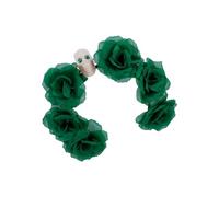 ZEPFJHE Fasce per capelli con teschio di cristallo, accessorio per capelli da ragazza, con fiore di cristallo, per Halloween, sposa, festa, gotico, festival