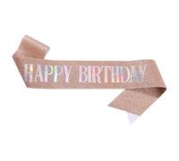 ZEPFJHE Fascia di compleanno per donne, 160 x 10 cm, accessori per feste e feste, Oro rosa illusione, Taglia unica