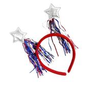 ZEPFJHE Fascia per capelli a tema Independence Days con design a doppio cuore e strisce per il 4 luglio, accessorio per capelli per sfilate e feste per il giorno dell'indipendenza