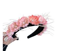 ZEPFJHE Fascia per capelli colorata con piuma e fiore copricapo elegante accessori per capelli per donne e ragazze accessori per capelli colorati