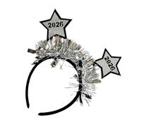 ZEPFJHE Fascia per capelli glitterata di alta qualità, con scritta "Happy New Year", a forma di stella, pratica e confortevole, per festival, eventi e raduni, accessorio per testa con stella a cinque