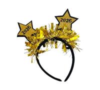 ZEPFJHE Fascia per capelli glitterata di alta qualità, con scritta "Happy New Year", a forma di stella, pratica e confortevole, per festival, eventi e raduni, accessorio per testa con stella a cinque