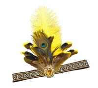 ZEPFJHE Fascia per capelli indiana con piume, accessorio per costume da festival, copricapo per carnevale, feste, celebrazioni, accessori per capelli