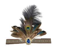 ZEPFJHE Fascia per capelli indiana con piume, accessorio per costume da festival, copricapo per carnevale, feste, celebrazioni, accessori per capelli