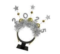 ZEPFJHE Fascia per capelli scintillante per festa di Capodanno Felice Anno Nuovo Celebrazione Fascia Ghirlande Hairhoop 2025 Festa di festa Copricapo Fascia