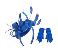 ZEPFJHE Fascinators - Fascia per capelli da donna, con guanti in raso, per cocktail e feste