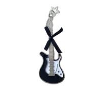 ZEPFJHE Fermaglio per capelli a forma di chitarra, alla moda, con decorazione a stella, fiocco, per ragazze, ornamenti retrò punk