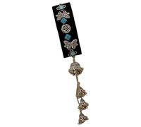 ZEPFJHE Fermaglio per capelli a forma di farfalla, stile etnico, colorato, portatile, in lega, con nappe, elegante ornamento per l'uso quotidiano