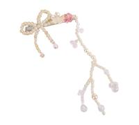 ZEPFJHE Fermaglio per capelli alla moda con fiocco semplice forcina per capelli con perle finte e fiocco, accessori eleganti per donne e ragazze