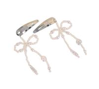 ZEPFJHE Fermaglio per capelli alla moda con fiocco semplice forcina per capelli con perle finte e fiocco, accessori eleganti per donne e ragazze