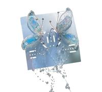 ZEPFJHE Fermaglio per capelli con orecchie da fata, con cristalli, con frangia a farfalla, fermaglio laterale delicato per matrimonio, elegante forcina per capelli a forma di farfalla