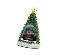 ZEPFJHE Giocattolo di Natale Carillon Casa Albero Resina Carillon Con Treno Luce LED Per Uomini Donne Bambino Presente Rotante Treno di Natale Decorazione