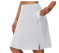 ZEPFJHE Gonna atletica a vita alta con pantaloncini integrati tasca regolabile in vita per corsa allenamento golf gonna bianca cintura elasticizzata