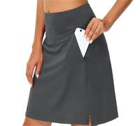 ZEPFJHE Gonna atletica a vita alta con pantaloncini integrati tasca regolabile in vita per corsa allenamento golf gonna bianca cintura elasticizzata