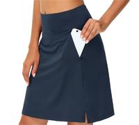 ZEPFJHE Gonna atletica a vita alta con pantaloncini integrati tasca regolabile in vita per corsa allenamento golf gonna bianca cintura elasticizzata