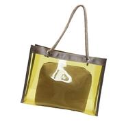 ZEPFJHE Grande borsa a tracolla trasparente pratica resistente all'acqua borsa casual per cosmetici per uso quotidiano e viaggi vacanza borsa a tracolla trasparente resistente all'acqua, Giallo, One