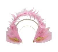 ZEPFJHE Grazioso copricapo con piume, accessorio unico per capelli, per cosplay, eventi e fotografie, fatto a mano, stile gotico