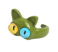 ZEPFJHE Green-Monster - Anelli per capelli, alla moda, due colori, con occhi di gatto, ideali per matrimonio, Cat ring, Metallo, Senza pietra