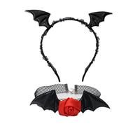 ZEPFJHE Halloween Devil Costume Set Diavolo Bat Fascia Pizzo Girocollo Demoni Accessori Cosplay Per Carnevali Partito a tema Puntelli Halloween Cosplay Party Accessori