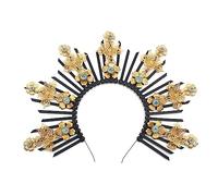 ZEPFJHE Halocrown SunGoddess Copricapo Tiaras Corone Fascia Lolitaa Corone Copricapo HaloHeadband