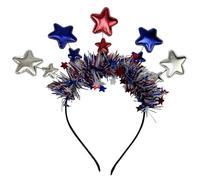 ZEPFJHE Independence Fascia per capelli scintillante a cinque punte Stella Cerchietto per capelli Musica Festival Copricapo Vacanze Celebrare Hairhoop 2024 Copricapo per ragazze